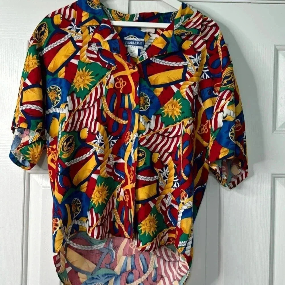 Pendleton Vintage Button Down Captain Nautical Fl… - image 2